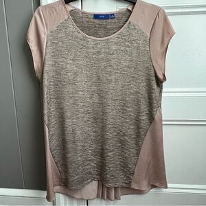 Apt.9 Satin Pink Metallic Lightweight Crewneck Stretchy Blouse  S